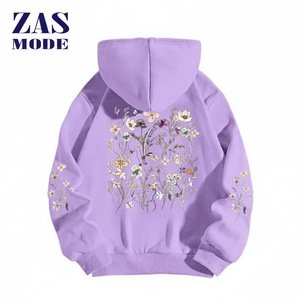 Sweat à capuche brodé et imprimé style 2026, design personnalisé, streetwear oversize, poids lourd, 100% coton, fabriqué au Bangladesh - Product Image 1