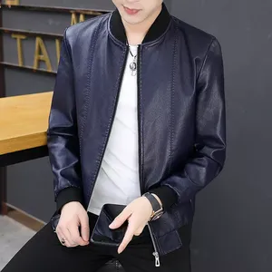 Chaqueta de cuero para hombre de alta calidad Nuevo estilo lujoso con cuello levantado - Product Image 1