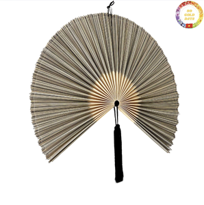 Ventilateur décoratif en bambou Éventail tissé à la main artisanal du Vietnam Produit écologique naturel Article de festival culturel traditionnel fait à la main - Product Image 3
