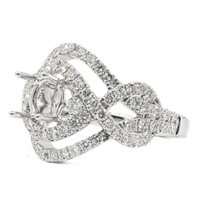 Anillo de Lujo para Mujer con Diamante Natural Blanco de 18k, Corte Brillante, VS SI, Diseño en Espiral, Micro Pavé, Certificado, Venta al Por Mayor - Product Image 3