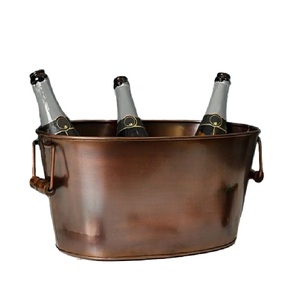 Enfriador de metal hecho a mano de cubo de hielo de cobre antiguo de venta fresca con tamaño regular de calidad superior para cerveza de vino - Product Image 6