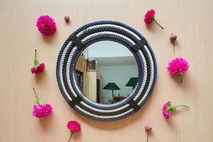 กระจกติดผนังรูปทรงวงรี / กระจกขนาดใหญ่ / ทำด้วยมือ / กรอบเคลือบเรซิ่น กระจกเวนิสขนาดใหญ่สำหรับตกแต่งบ้าน - Product Image 4