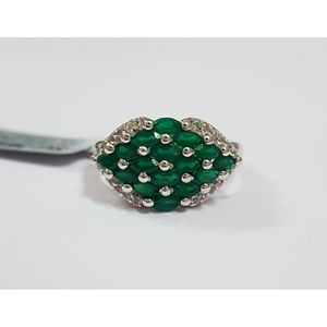 Women's Natural <b>Green</b> Onyx <b>Ring</b> in 925 Sterling Silver Shah Gems Diamond <b>Rings</b> - Product Image 1