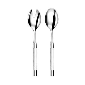 เซิร์ฟเวอร์สลัดเคลือบหินอ่อน,อุปกรณ์บนโต๊ะอาหารใหม่ล่าสุดเซิร์ฟเวอร์สลัดโลหะโปแลนด์พร้อมกระจกที่จับเคลือบ - Product Image 1