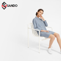 Blusas y Camisas de Manga Larga para Mujer de Verano con Logotipo Personalizado de la Mejor Calidad, Vestido Camisero 100% Algodón con Bordado