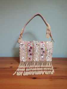 Bolso de mano con cuentas hecho a mano, acabado en piedra, bolso de noche elegante, bolso de mano para mujer, para fiesta - Product Image 3