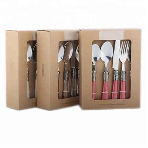 Juego de cubiertos de plata de lujo, vajilla de acero inoxidable con mango de resina, juego de vajilla pulido con espejo para Hotel - Product Image 3