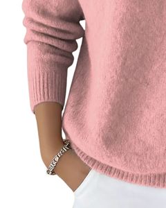 Customized Women Pink Turtleneck Sweater Wool Acrylic Knit Pullover Long Sleeve Winter Custom Manufacturer OEM Wholesale Design - Product Image 5