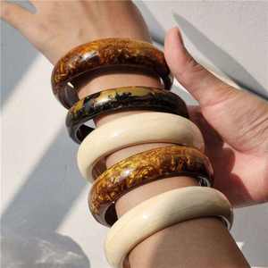 กำไลอะซิเตทสีหินอ่อนเรซิ่นเครื่องประดับทรงเรขาคณิตแบบชิ้นใหญ่โปร่งใสกำไลอะคริลิกดีไซน์วินเทจสำหรับ - Product Image 3