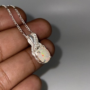 Vintage Style 925 Sterling Silver <b>Opal</b> Silver Plated Children's Charm <b>Pendant</b> Jewelry - Product Image 6
