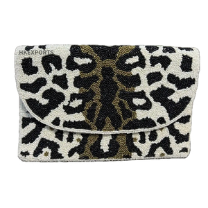 Pochette de soirée en perles blanches Amande Sac à main à paillettes fait main Sac à main de mariage Sac à main de mariée Femmes et filles - Product Image 3