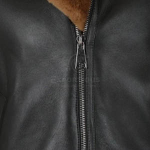 Chaqueta de Invierno de Piel de Oveja para Hombre, de Alta Calidad, Transpirable, Ligera y Ecológica, con Logotipo Frontal y Forro de Lana - Product Image 6