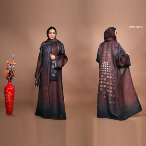 <b>Women</b> Full Length Open Front Linen <b>Shrug</b> with Contemporary Digital Print Outerwear - Product Image 3