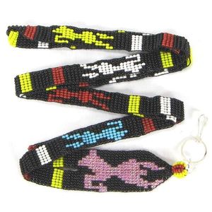 Cordones de cuentas de semillas hechos a mano ligeros para uso de identificación escolar Cordones de cuentas de semillas de colores con estilo con diseño de bordado - Product Image 3