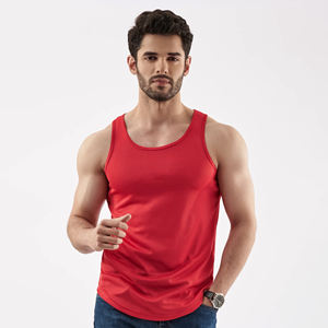 Camiseta sin mangas de gimnasio de secado rápido transpirable de talla grande para hombre, chaleco deportivo informal, camiseta sin mangas de algodón y poliéster de punto con logotipo personalizado para - Product Image 5