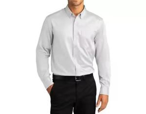 Camisa informal de algodón personalizada al por mayor, camisas de hombre de manga larga con cuello alto, camisas de vestir formales de oficina para hombre - Product Image 4