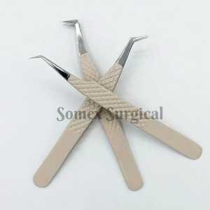 Pinces à épiler de haute qualité à pointe en fibre pour cils, en acier inoxydable et stockage multi-pièces, pinces à épiler pour greffe de cils - Product Image 5