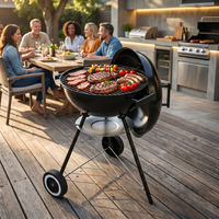 Barbecue à charbon américain en émail non peint de 17 pouces, revêtement nano, qualité supérieure, certifié CE ETL GS EN 1860, vente en gros, usine OEM, en vrac