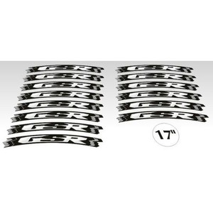 17 \ "Suzuki GSR compatibile con strisce giallo fluorescente cerchio adesivi moto - Product Image 3