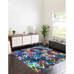 Tapis imprimé graffiti : cool, moderne, décoration de bureau, cadeau, cœurs de Banksy, tapis en chenille - Product Image 3