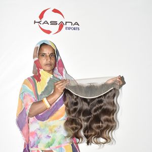 13*4 Frontal Bouclé, Tissage Indien en Gros pour Femmes, double trame machine, ondulation profonde, cuticules alignées, sans traitement, Cheveux 100% naturels - Product Image 4