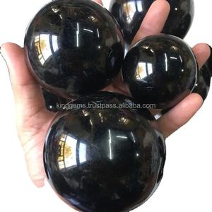 Sphère de tourmaline noire naturelle polie en gros artisanat de pierre semi-précieuse pour la guérison à domicile amour décoratif Feng Shui - Product Image 4