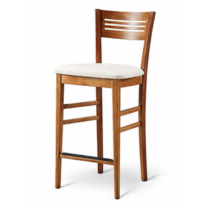 Premium Durable Solid Wood Midcentury Modern Rani Bar Chair Upholstered Seat Concave Backrest Counter <b>Stool</b> Kitchen Hotel <b>Dining</b> - Product Image 1