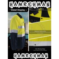 Penjualan laris Logo kustom lengan panjang untuk pria visibilitas tinggi reflektif keselamatan kemeja neon pakaian kerja lengan panjang reflektif