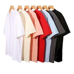 Wholesale <b>High</b>-quality 240grams Heavy-duty Pure Cotton <b>T</b> <b>Shirt</b> Round <b>Neck</b> Shoulder Solid Color Oversized <b>T</b>-<b>shirt</b> Custom logo - Product Image 6