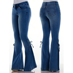 Jeans de Pana Cómodos para Mujer, Cintura Media, Elásticos, para Uso Diario, Trabajo, Viajes, Compras, Actividades al Aire Libre, con Técnicas de Lavado - Product Image 2