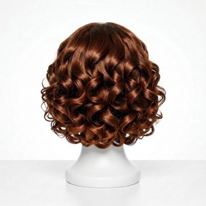 Peluca de Cabello Humano Virgen Brasileño, Color Castaño, con Frente de Encaje, Ondulado - Product Image 2