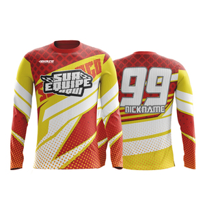 Camiseta de Manga Larga Personalizada con Estampado, 100% Poliéster, Talla Grande, Secado Rápido, Transpirable, Estilo Urbano, Motociclismo, Ciclismo, Motocross - Product Image 2