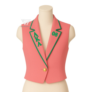 กรีกอัลฟ่า | Kapa | ชุดเครื่องแบบนักเรียนอัลฟ่ากะเสื้อครอปแบบทางการปักลายเสื้อกั๊กสำนักงานชุดธุรกิจที่สง่างาม - Product Image 1