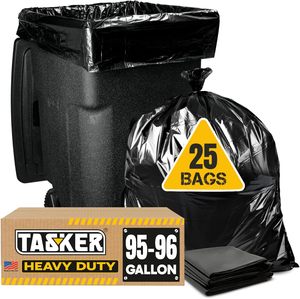 ถุงขยะ Tasker ขนาด 95 แกลลอน สำหรับผู้รับเหมา หนาพิเศษ 2 มิล บรรจุ 25 ใบ สำหรับถังขยะขนาด 96-100 แกลลอน พร้อมเชือกผูก - Product Image 5