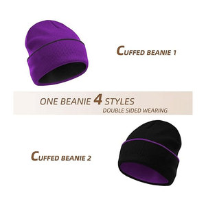 Gorros con puños acrílicos superventas con logotipo personalizado Fabricante de gorros de hombre Gorro de punto Jacquard Sombreros de invierno - Product Image 2