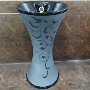 Articles sanitaires en céramique de qualité pour l'exportation lavabo une pièce Kolan en forme d'oeuf rond avec piédestal monté au sol au meilleur prix - Product Image 4