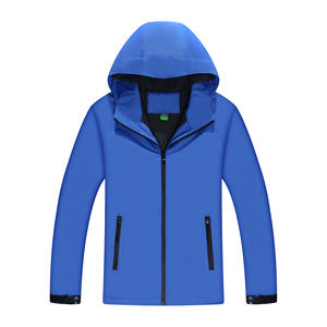 Vestes à coque souple de sport personnalisées OEM pour hommes Vestes grises de camping en plein air Vestes coupe-vent imperméables thermiques avec capuche - Product Image 3