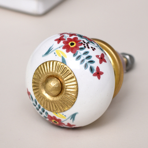 Vente en gros Céramique Multicolore Motif Floral Boutons d'armoire Shabby Chic Poignées Abstraites Porte Tiroir Placard CK-1701 Nouveau Design - Product Image 3