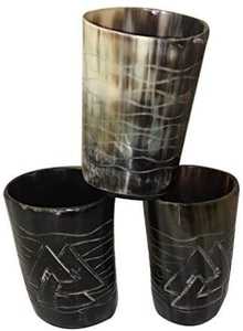 แก้วช็อตสั้นระดับกลางแบบพรีเมี่ยมงานฝีมือจากธรรมชาติสำหรับเบียร์ที่ปลอดภัยสำหรับร้านอาหารสไตล์นางฟ้าบาร์ฮอร์นไวกิ้ง - Product Image 2