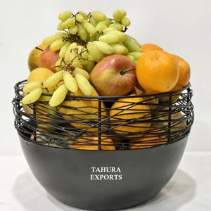 Nueva Cesta para Frutas de Hierro con un Hermoso Diseño Rústico y Elegante, Aspecto de Jaula, Estable, Refinada, Graciosa, Duradera, Decorativa para Mesa, Estilosa y Limpia - Product Image 4