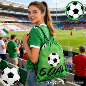Sac à dos à cordon de serrage pour la Coupe du Monde de Football 2026, sac de rangement portable en polyester - Product Image 3