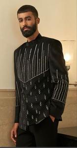 Manteau de mariage pour femme, col en V, manches longues, épaissi, mi-long, broderie artisanale de luxe, uni - Product Image 6