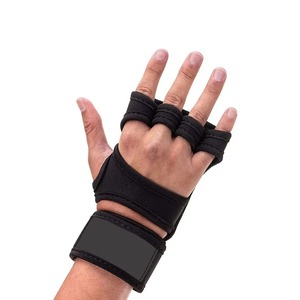 Haute qualité haltérophilie entraînement Gym Fitness croix entraînement court doigt hommes Powerlifting main gants taux haut style haut - Product Image 3