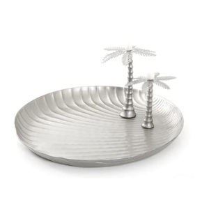 Plateau de service en métal de qualité supérieure plateau de service de finition nickelé pour plateau de service décoratif en métal en aluminium fait à la main - Product Image 4