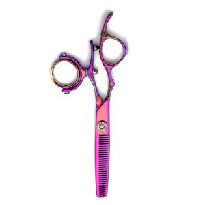 Ciseaux à effiler les cheveux de la meilleure qualité Ciseaux à effiler pour barbier en titane multicolore - Product Image 5