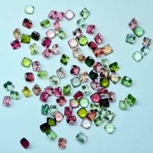 Turmalina Sintética Creada en Laboratorio, Corte Cojín, Multicolor, 5 MM, Tratada Térmicamente, Gemas Sueltas Pulidas para Joyería Artesanal y Sanación - Product Image 1