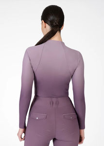 Camiseta de equitación para mujer, atlética, ligera, transpirable, de tela elástica, que absorbe la humedad, cómoda, servicio OEM - Product Image 3