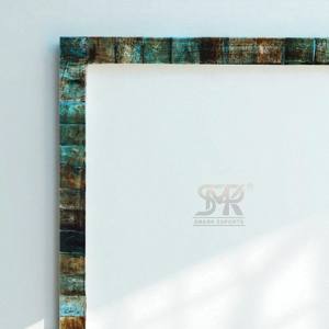 Marco de Fotos Rústico Hecho a Mano con Incrustaciones de Hueso Verde y Textura de Madera Vintage para Mesa de Salón o Decoración de Pared - Product Image 4