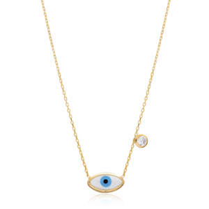 Ojo diseño circón piedra encanto colgante turco hecho a mano venta al por mayor 925 joyería de plata esterlina - Product Image 1