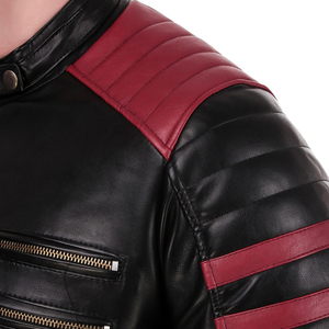 Último diseño cómodo 2025 alta calidad piel de oveja Stand Collar hombres moda chaqueta de cuero con mangas completas - Product Image 6